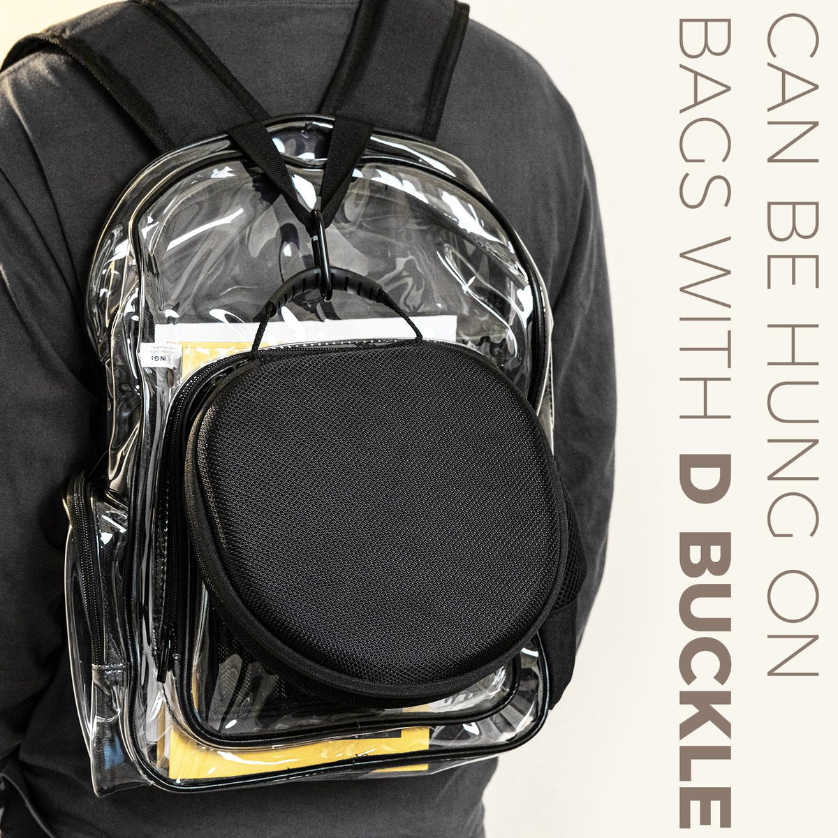 ProCase in commuter setting clipped to backpack for convenient travel protection