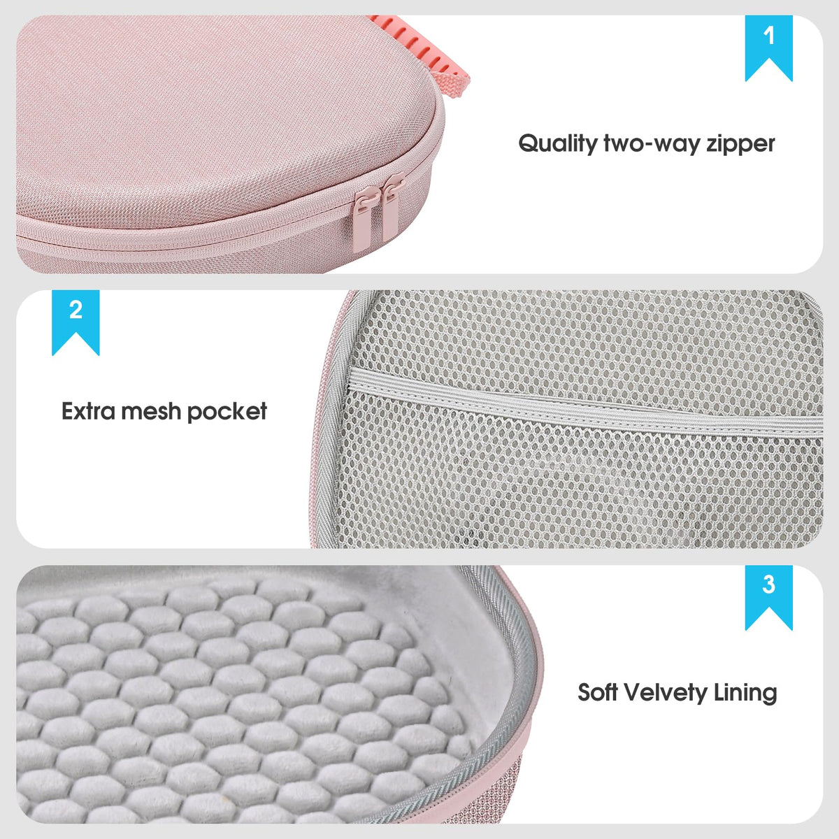 ProCase built-in mesh pocket keeps cables and small accessories neatly organized