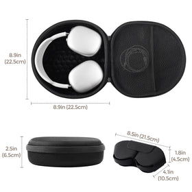 ProCase case beside AirPods Max to show accurate size and snug fit during travel