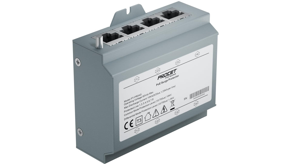 PROCET four-port PoE surge protection enables reliable power and data