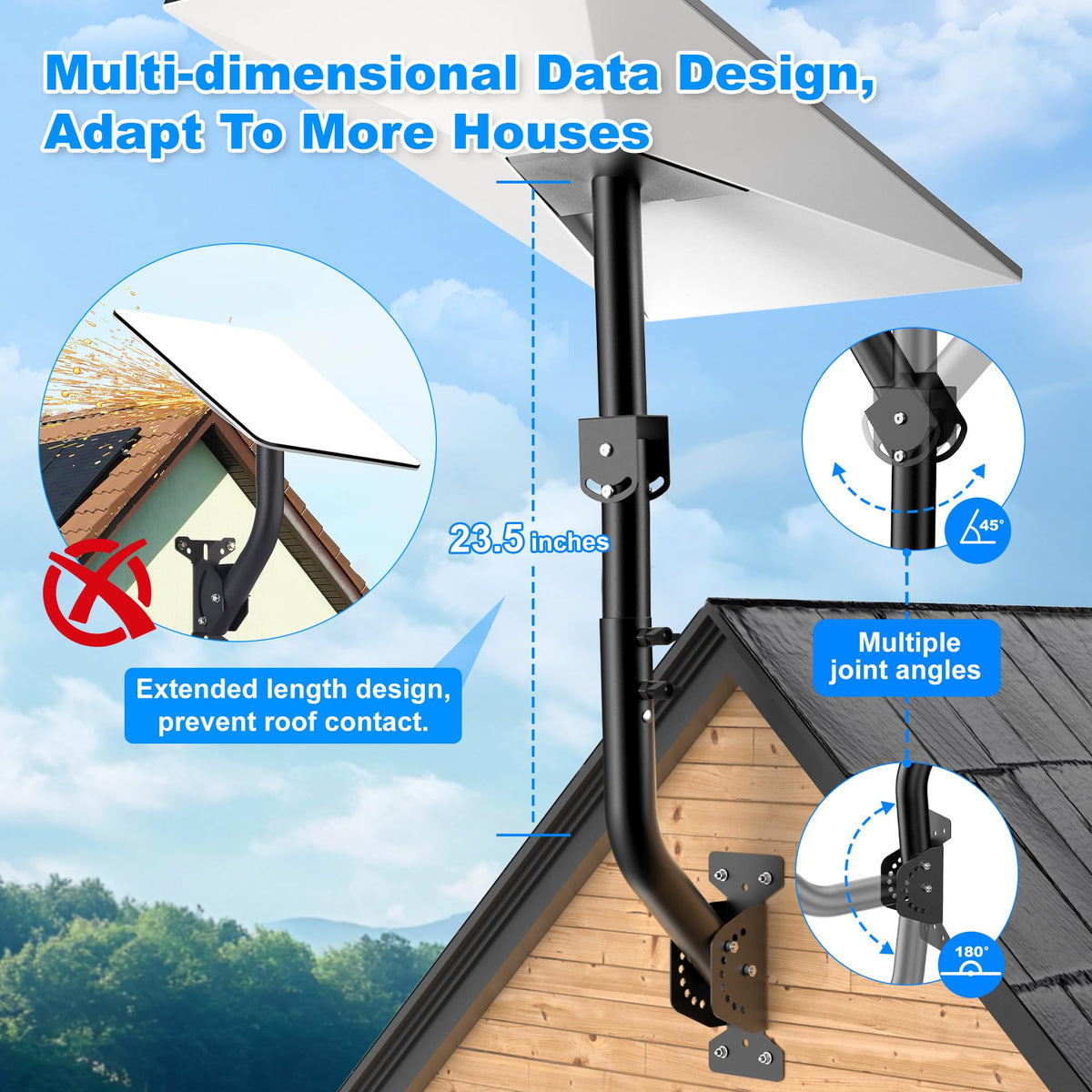 Profasion side profile of telescopic pole demonstrating adjustable height for alignment