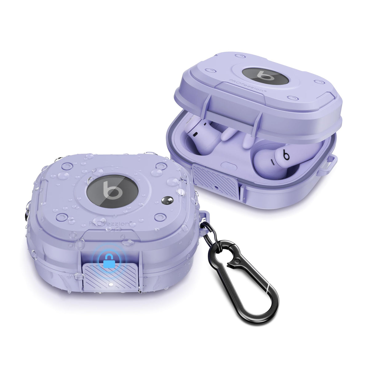 PROfezzion Beats Powerbeats Pro 2 case front view in Hyper Purple showing protective design
