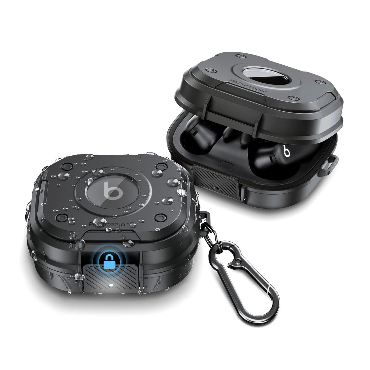 PROfezzion Powerbeats Pro 2 case in jet black offering complete protection