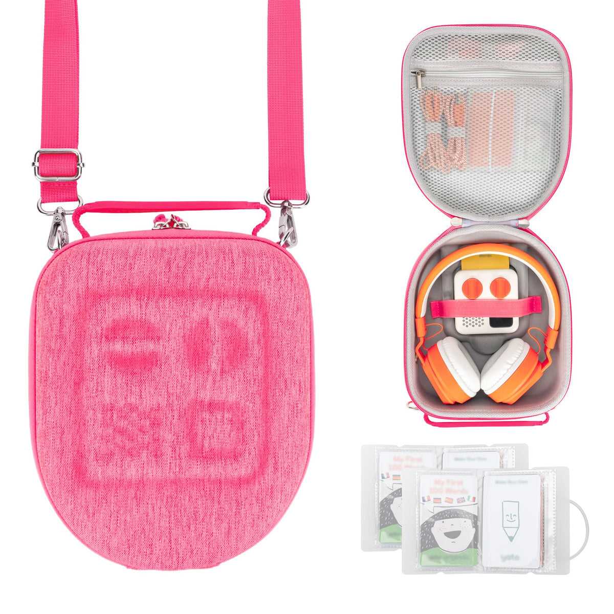 PROfezzion Yoto Mini travel case pink front view for portable protection