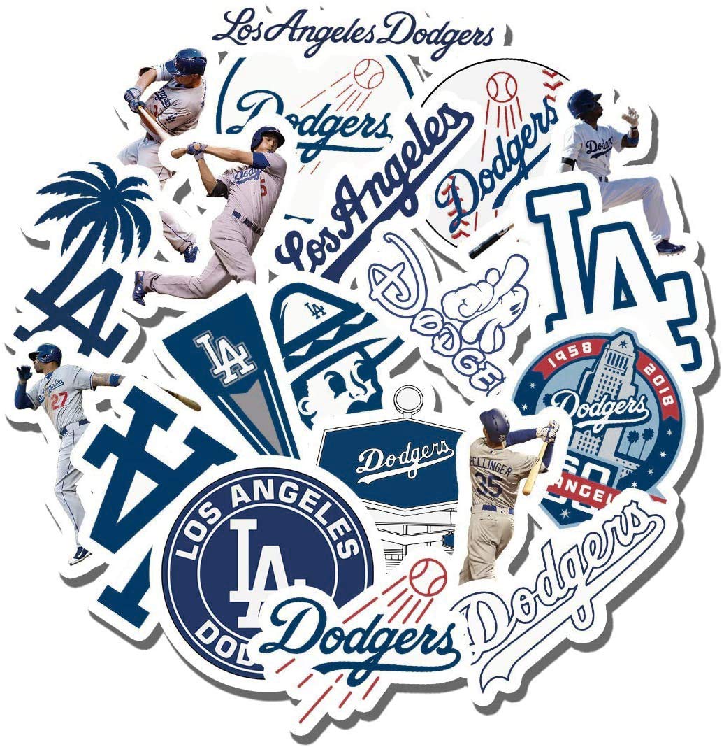 PROFLEX Dodgers Party sticker on a water bottle showing waterproof durability