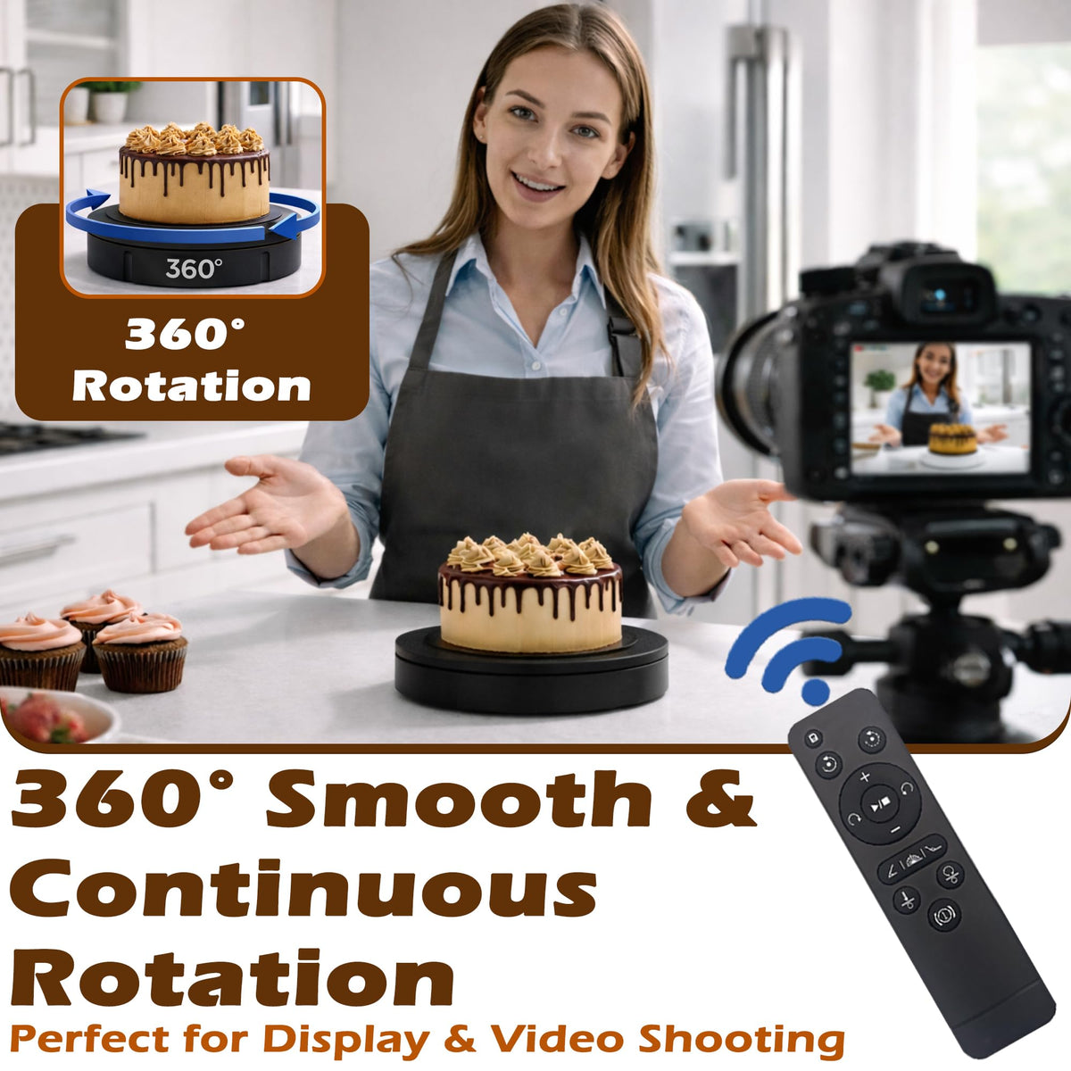 PROLEE rotating platform 360° remote control enables easy, precise photography rotation
