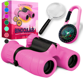 Promora binoculars front packaging showing complete kids adventure set