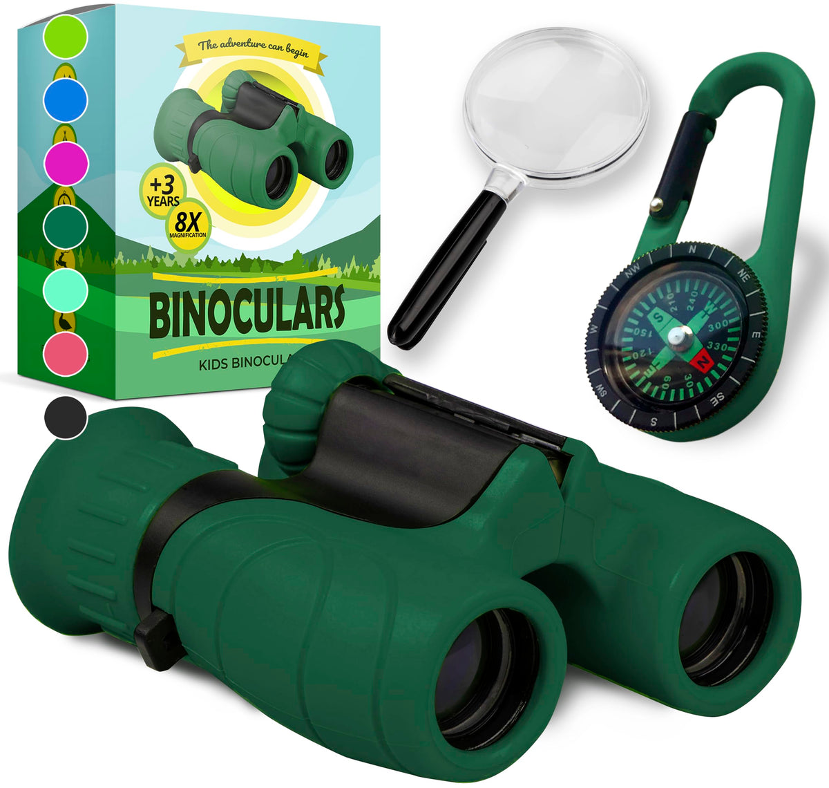 Promora front view of binoculars showing compact shape and easy grip benefit