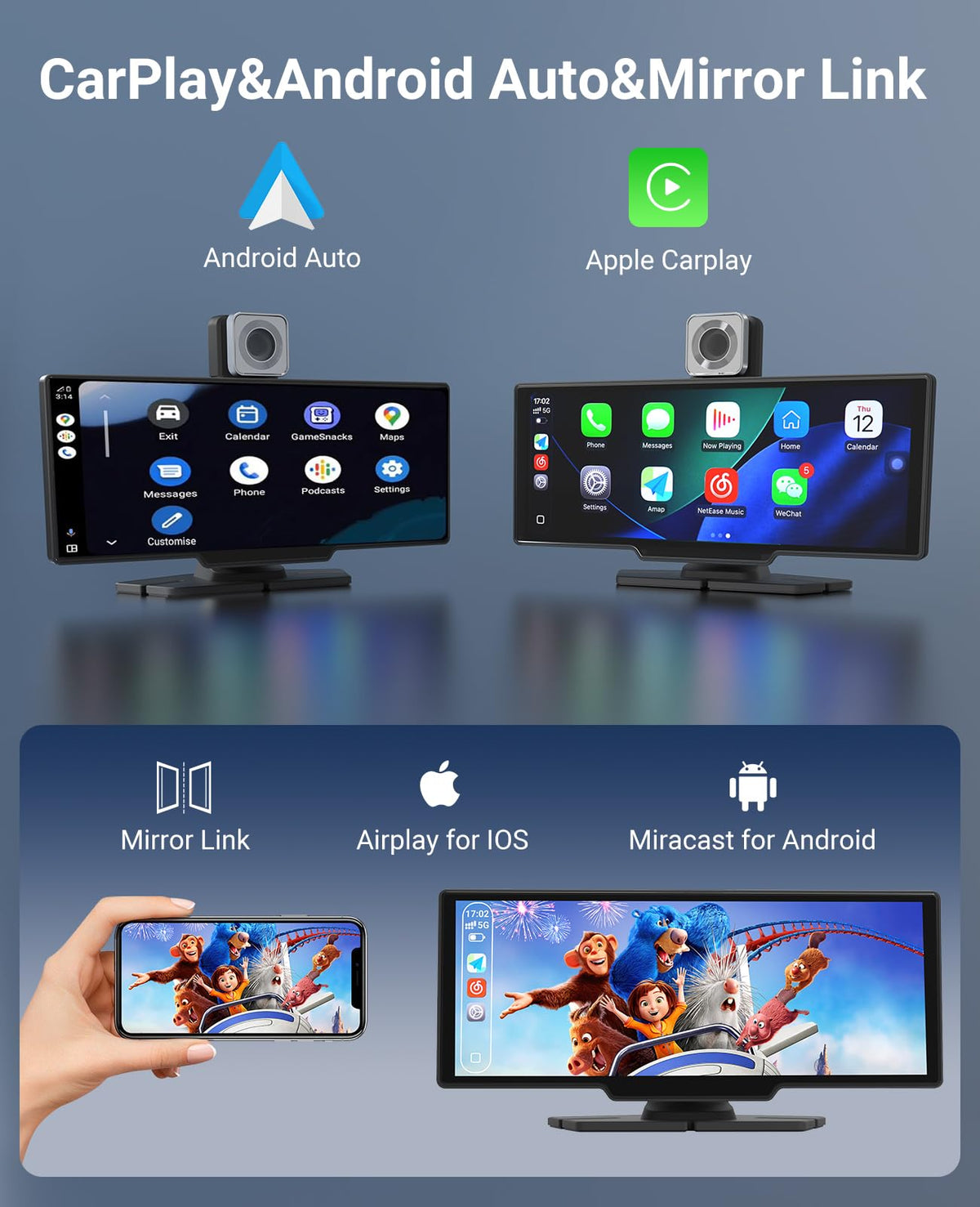 Promoterk 10.26-inch touchscreen supports split-screen multitasking for maps and media