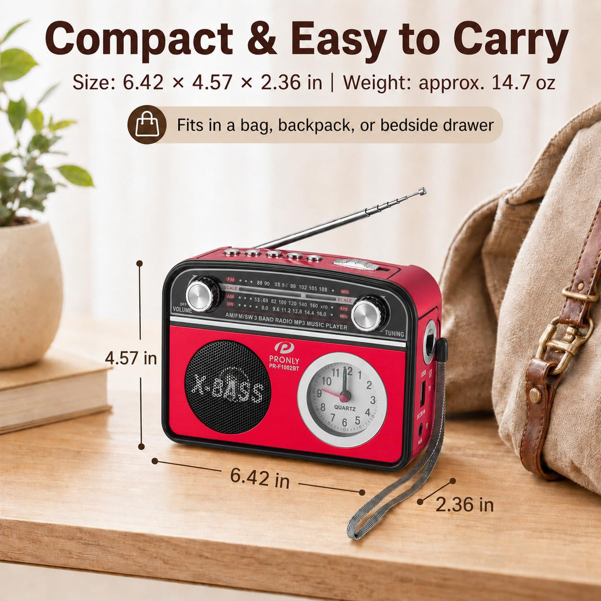 PRONLY compact design highlighting lightweight portability for travel.