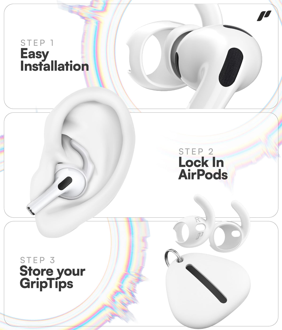 Proof Labs AirPods Pro 3 ear hooks in use for secure fit