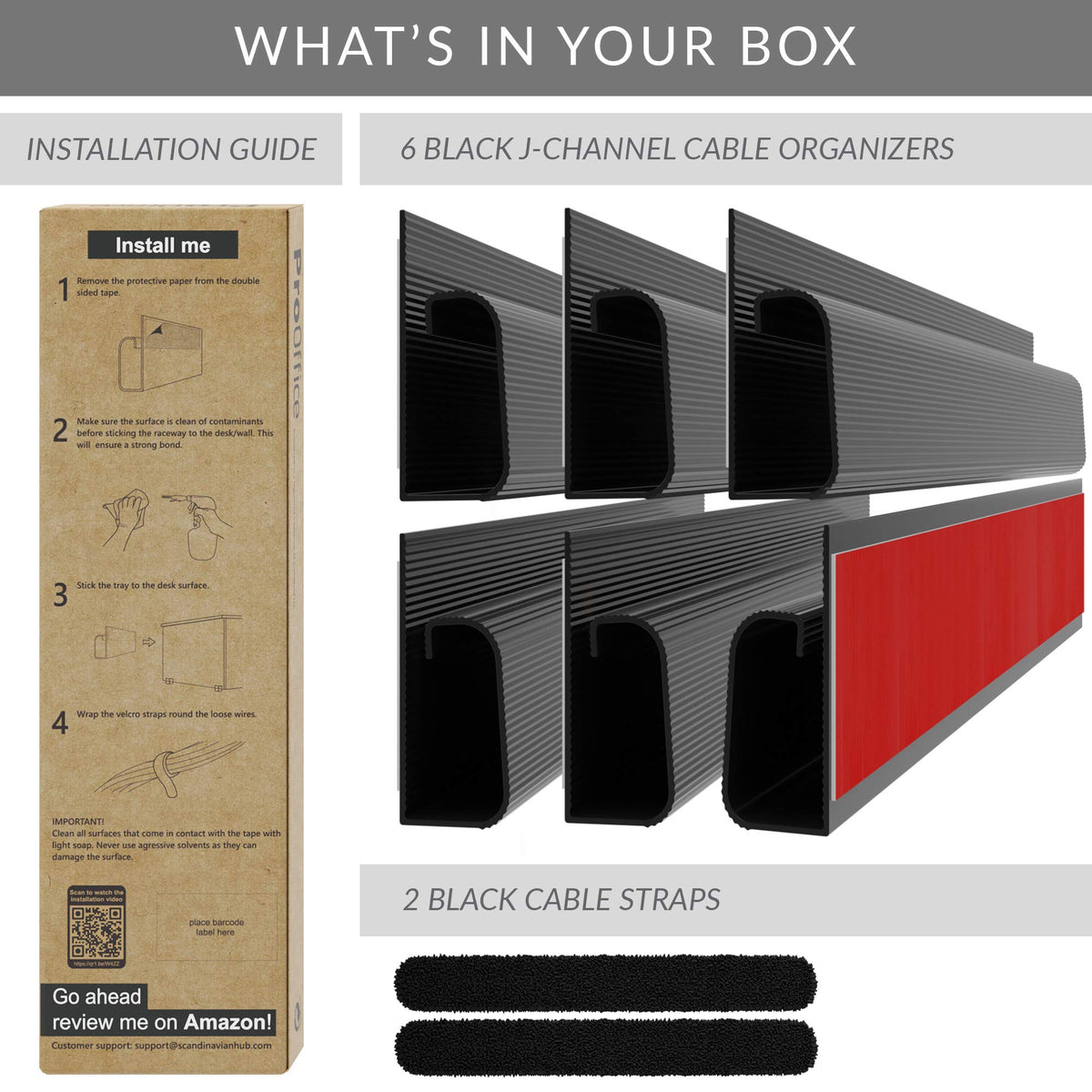 ProOffice cables storage for up to 10 cords.