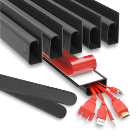 ProOffice cable raceway 6x16in black display hiding wires for a neat desk.