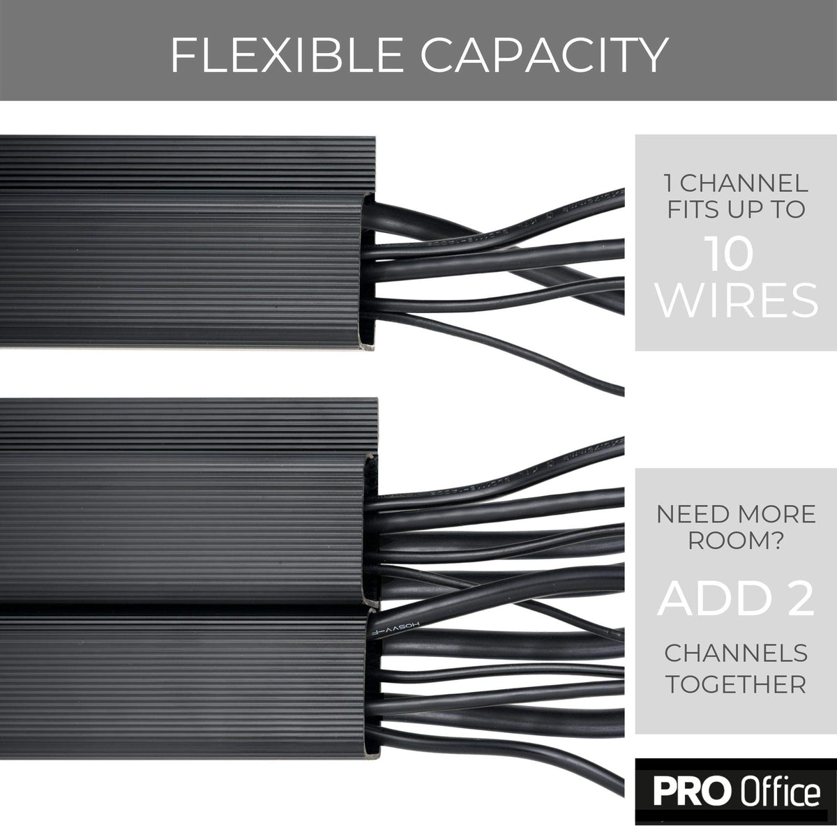 ProOffice no-screw installation highlights drill-free setup.