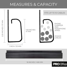 ProOffice under-desk wiring hidden keeps workspace tidy.