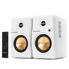 Prosonic BT30 front view shows compact, desk-ready speaker for small spaces.