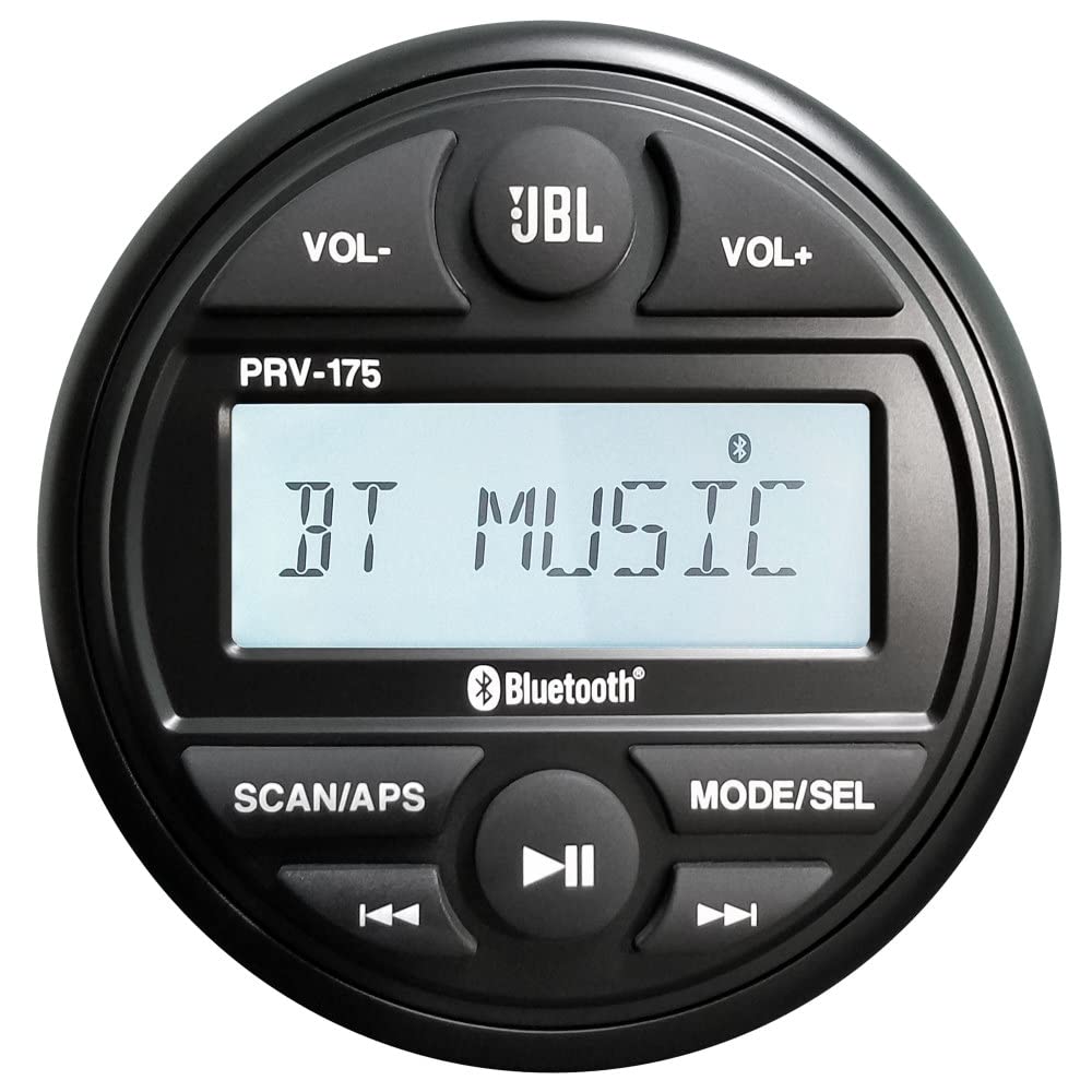 Prospec JBL-PRV175 front panel with display and controls for easy tuning and Bluetooth pairing.