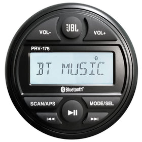 Prospec JBL-PRV175 front panel with display and controls for easy tuning and Bluetooth pairing.