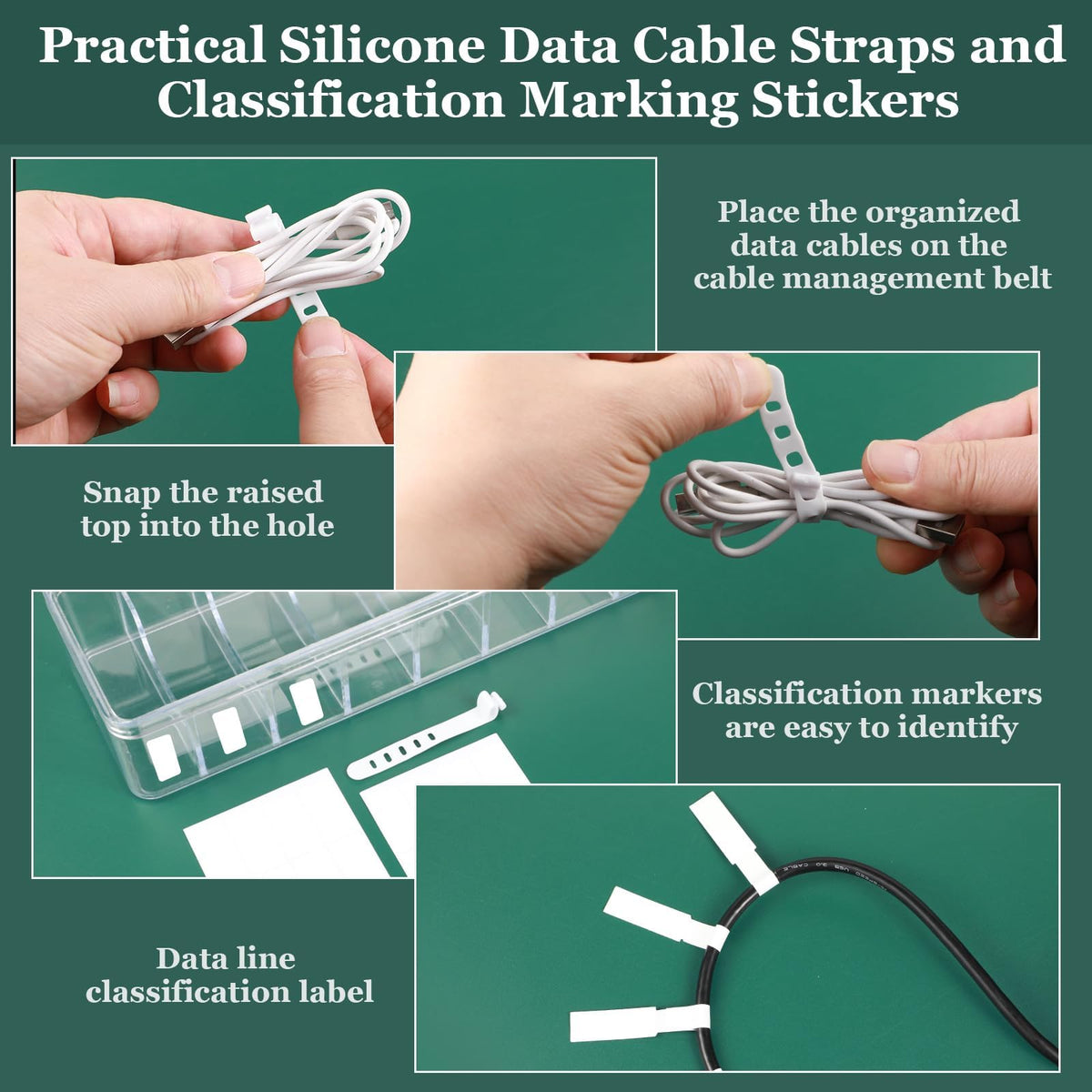 Prosuites removable partitions show customizable spaces for different cable sizes.