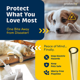PROTECTO 2mm PVC cord cover provides sturdy, long-lasting pet protection