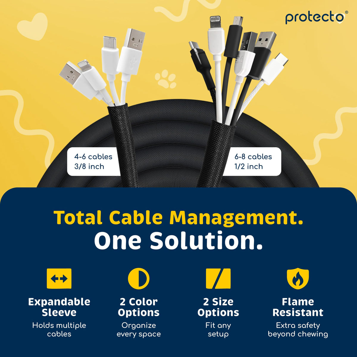 PROTECTO audio-video cable protector guarding cables in busy entertainment setups.