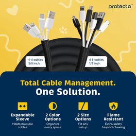 PROTECTO audio-video cable protector guarding cables in busy entertainment setups.