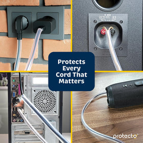 PROTECTO flexible transparent cord cover adapts to curved cables without bulk