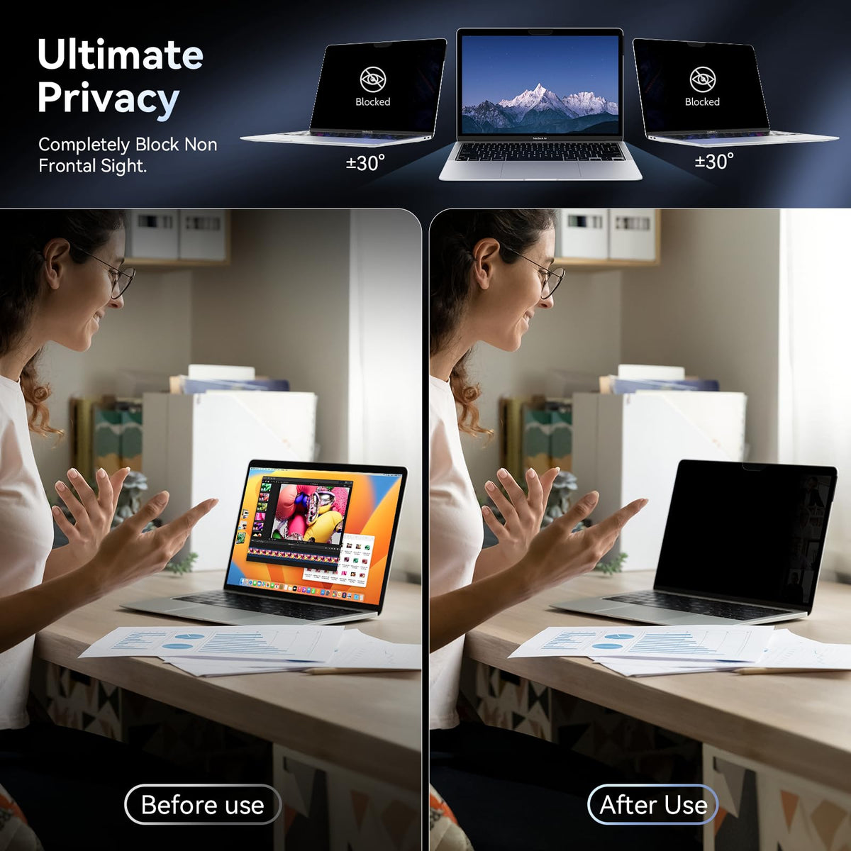 Protescreen camera cover for MacBook Air 13 keeps your webcam private when not in use.