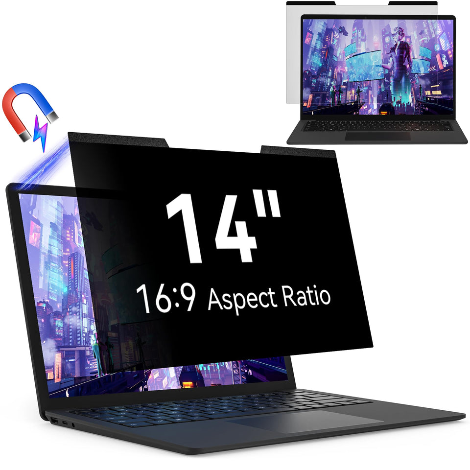 Protescreen front view showing clear display and privacy protection benefit