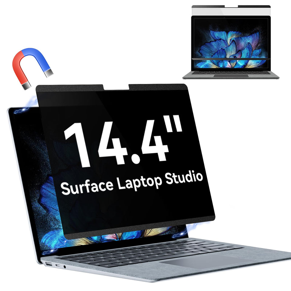 Protescreen front view on Surface Studio 14.4 showing private display benefit