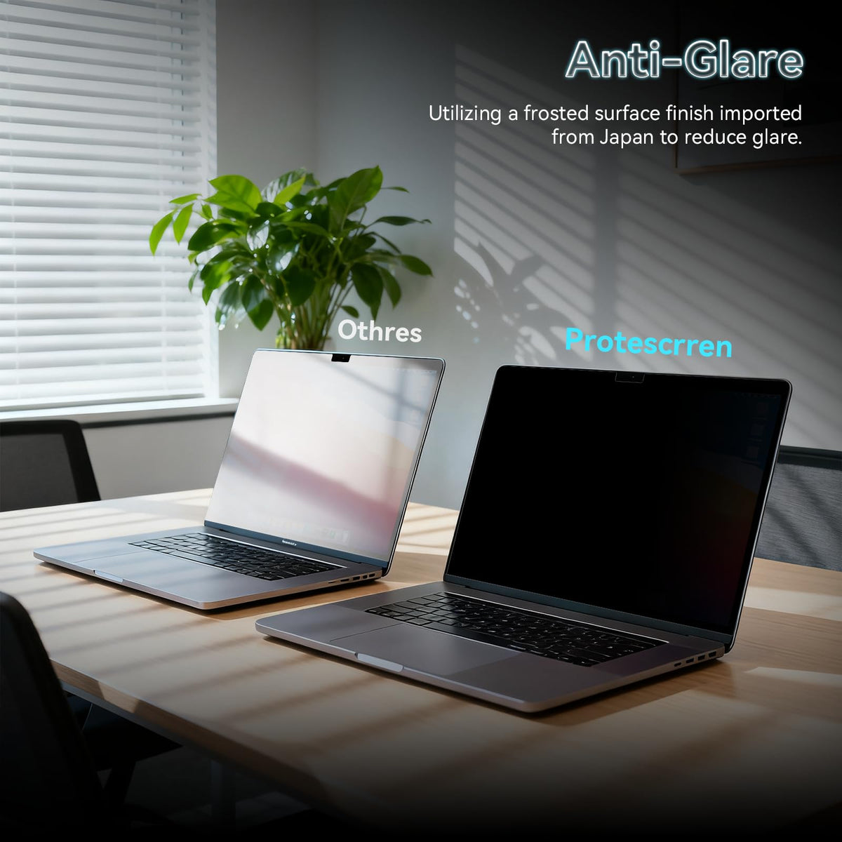 Protescreen installation on MacBook screen demonstrating bubble-free adhesion benefit