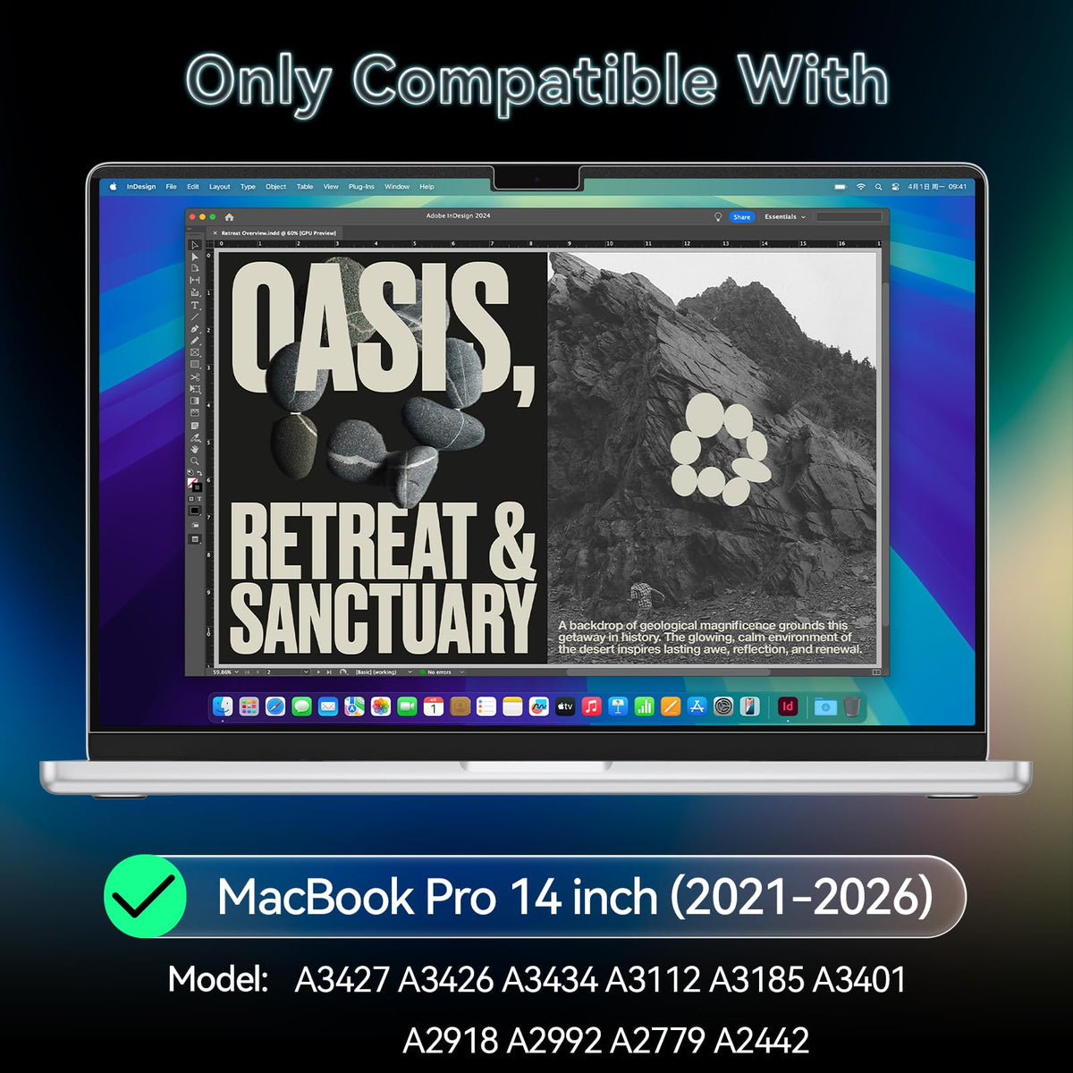 Protescreen label listing compatible MacBook models for correct purchase