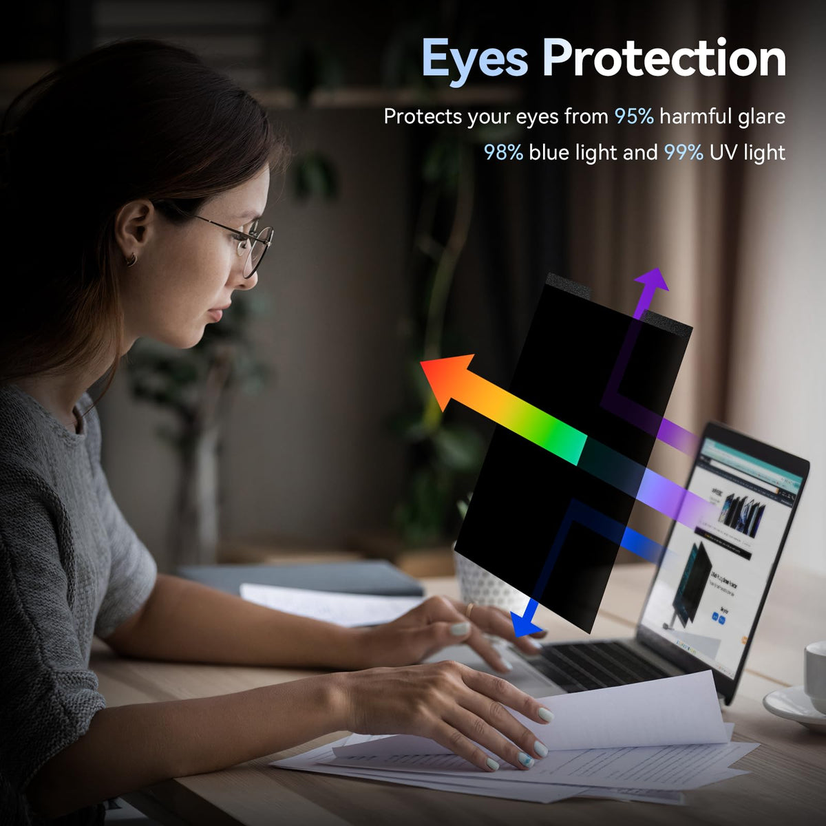 Protescreen reversible matte and glossy sides showing anti-glare choice