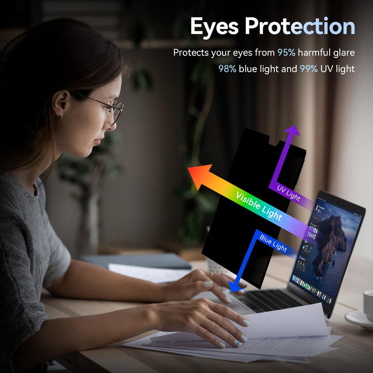 Protescreen privacy screen for MacBook Pro 13 protects data while maintaining HD clarity.