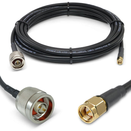 Proxicast 15ft SMA to N coax cable connects devices for stable 4G/5G links.