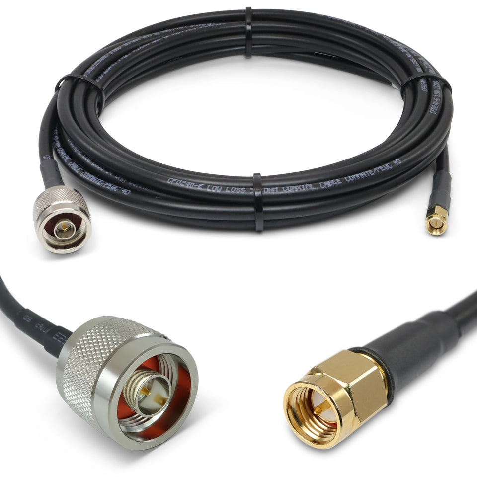 Proxicast 15ft SMA to N coax cable connects devices for stable 4G/5G links.