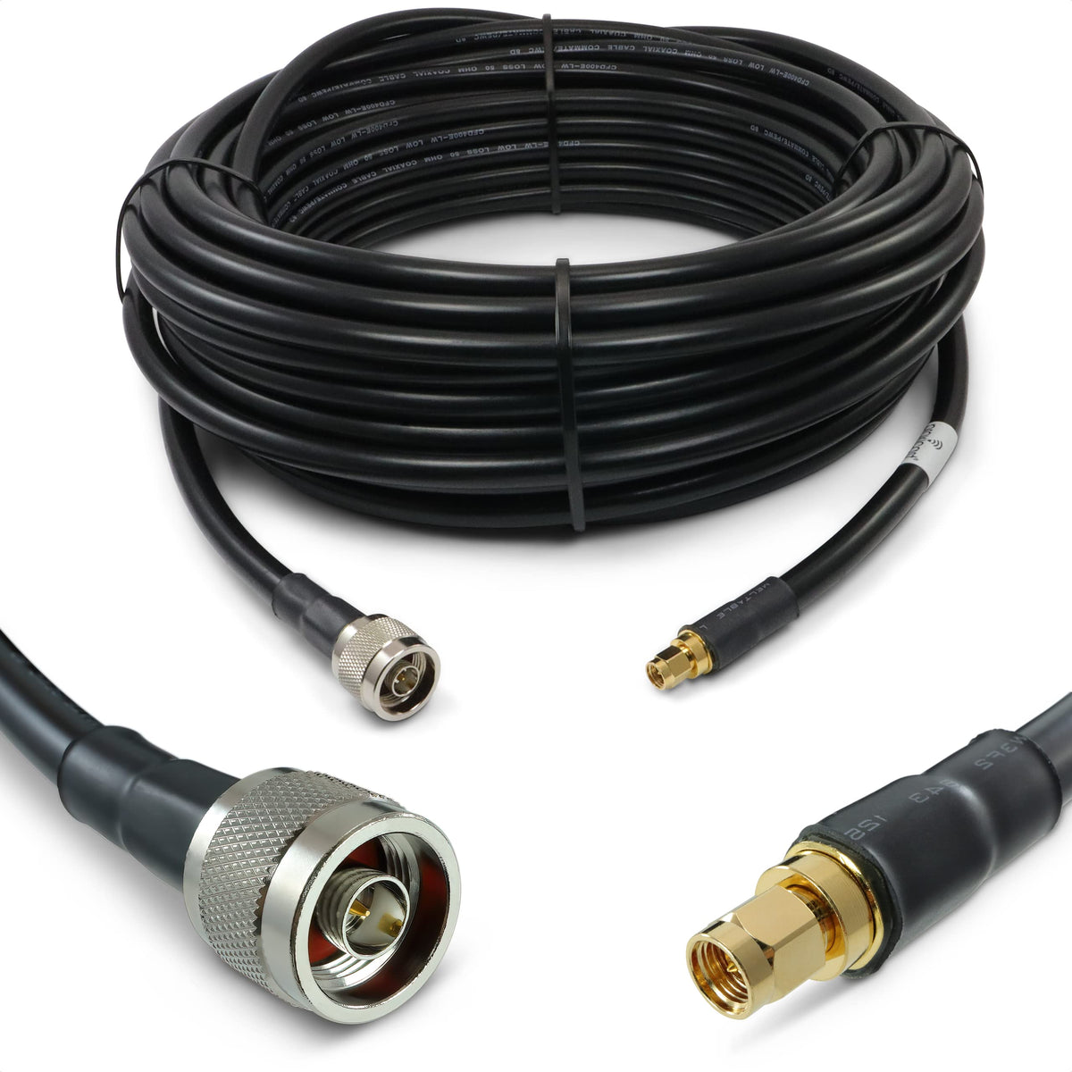 Proxicast 75 ft SMA to N coax cable ready for 4G/5G antenna connections.