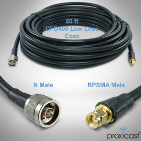Proxicast full 50 ft cable laid out demonstrating length and flexibility
