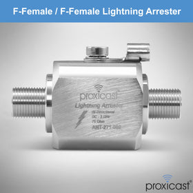 Proxicast arrester with 75-ohm F connectors enables secure outdoor connections