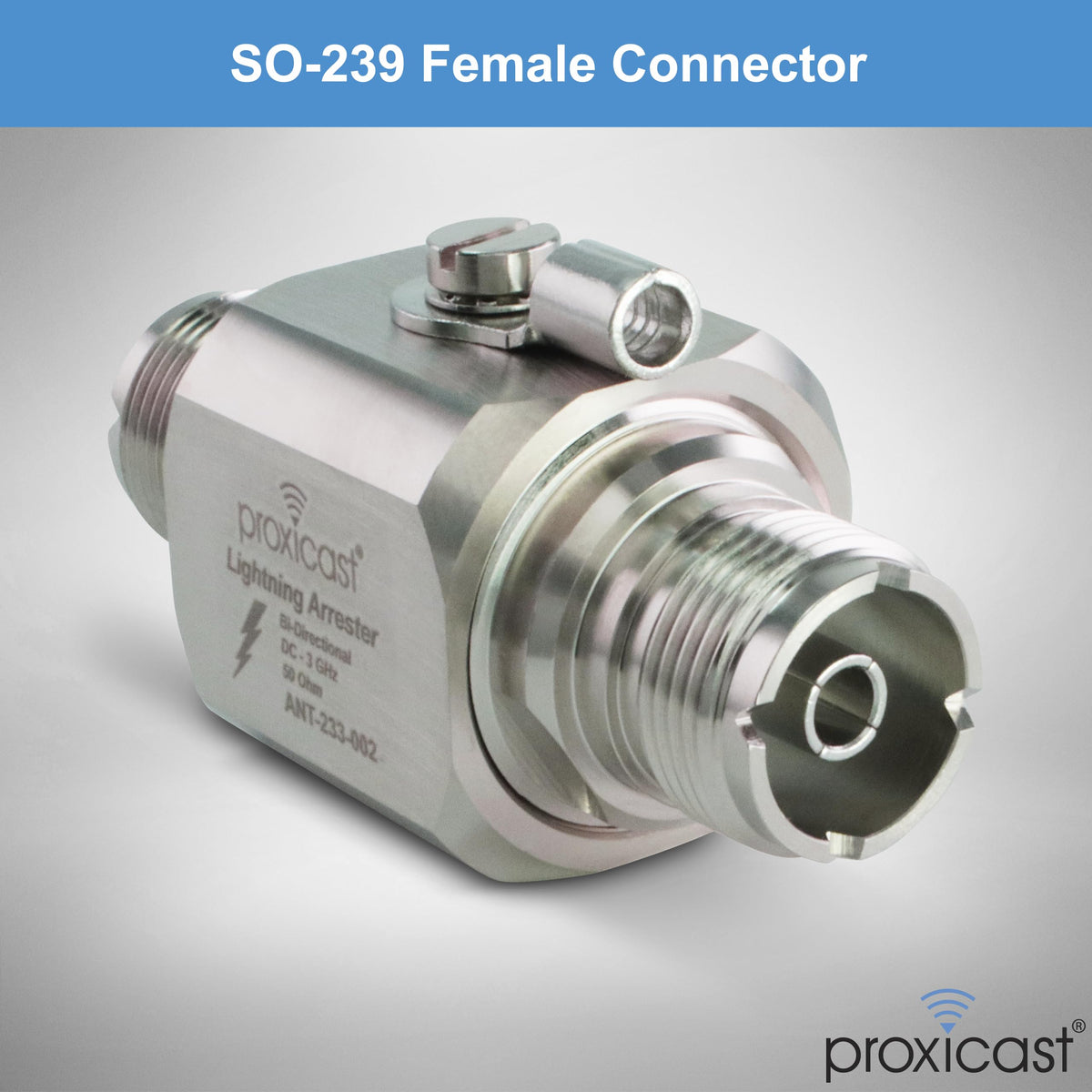 Proxicast arrester with gas discharge tube emphasizing surge protection