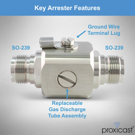 Proxicast outdoor-rated arrester suitable for inline antenna installations