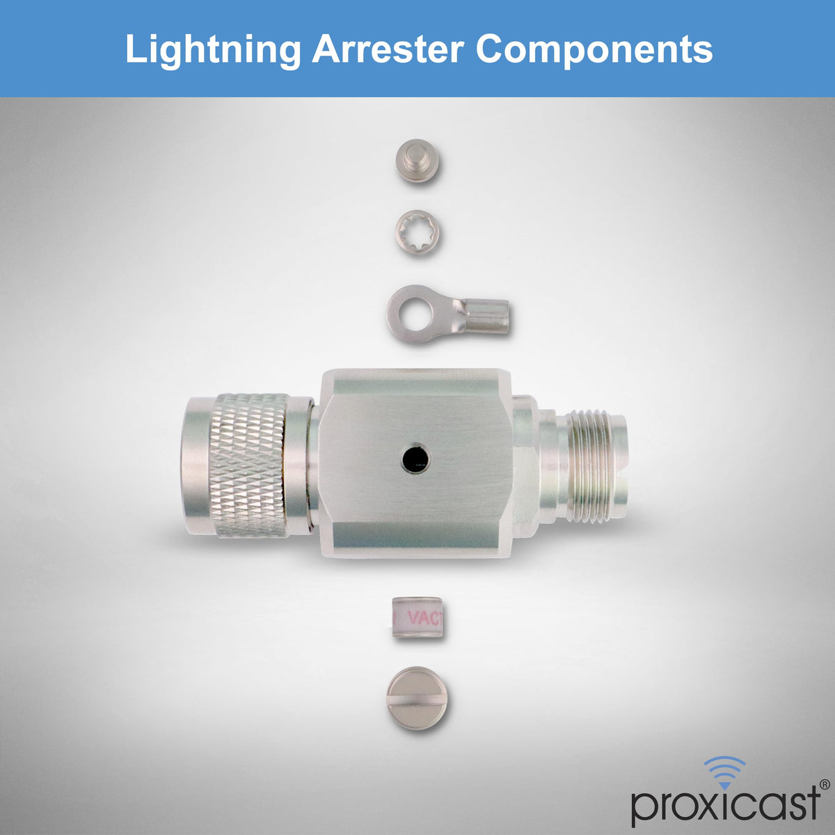 Connects coaxial surge protector to antenna feedline and earth ground for grounding.