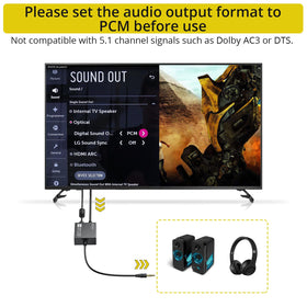 PROZOR 192kHz DAC Toslink port and 3.5mm output enable easy TV and speaker hookup