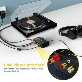 PROZOR phono preamplifier 3.5mm output for headphones or compact speakers.