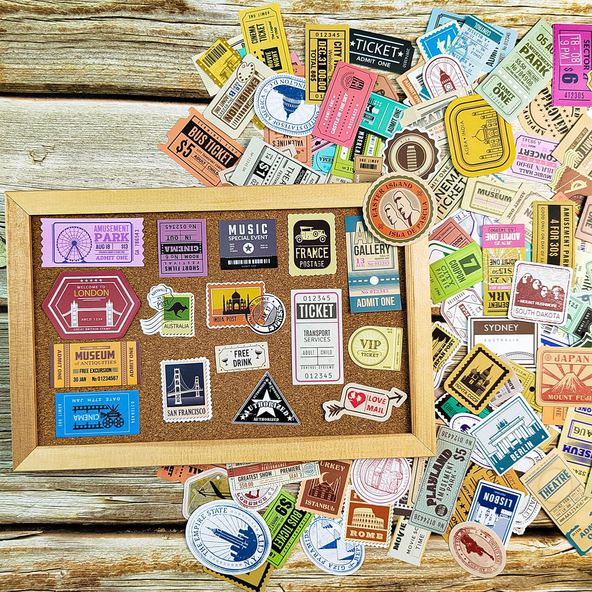 PRSTINCOL vintage ticket sticker air ticket for travel journals