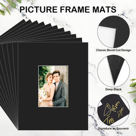 Prudiut classic black mat with cream back suits any photo.
