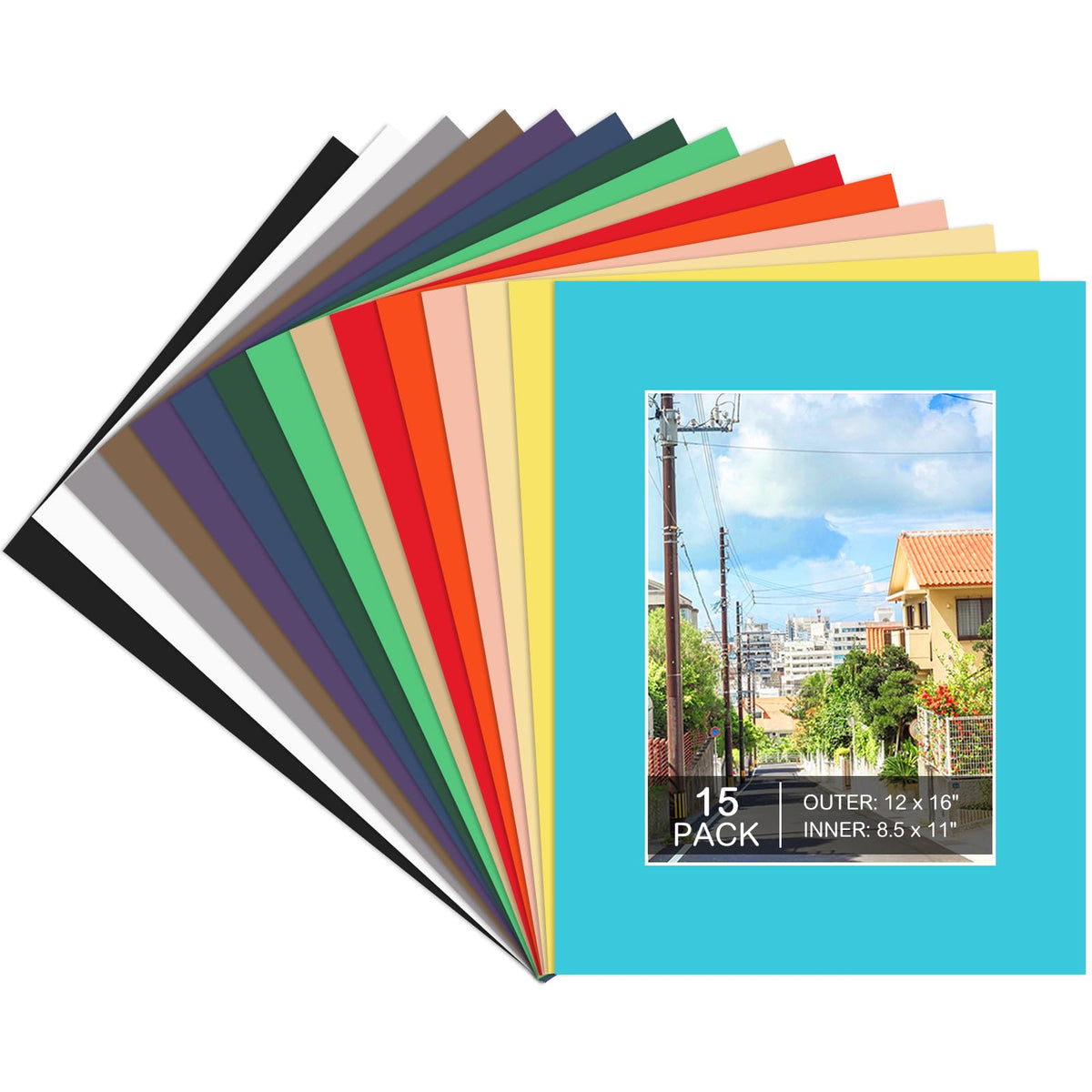 Prudiut picture mats show mixed colors front view for vibrant photo display.