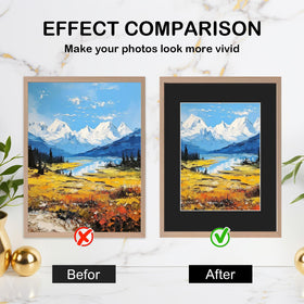 Prudiut black picture mat design offers minimalist style that makes photos pop.
