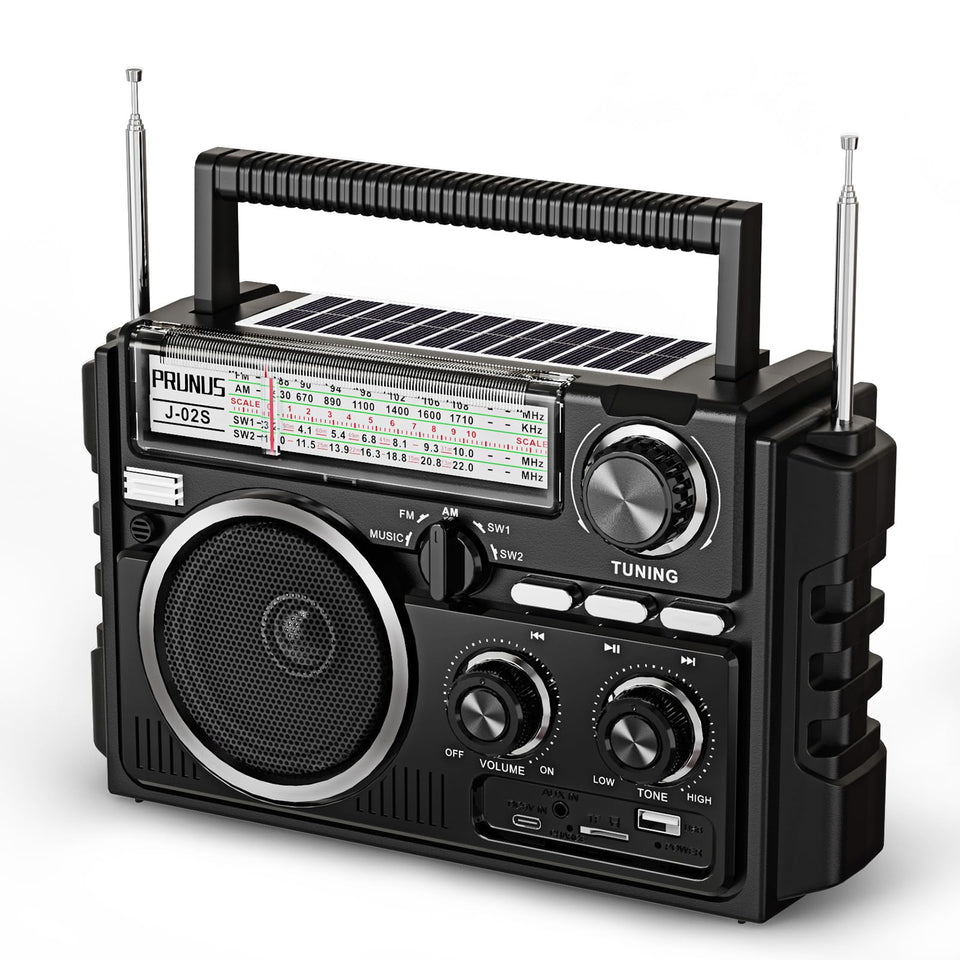PRUNUS J-02 dual-antenna radio delivers crystal clarity for stable reception indoors or outdoors