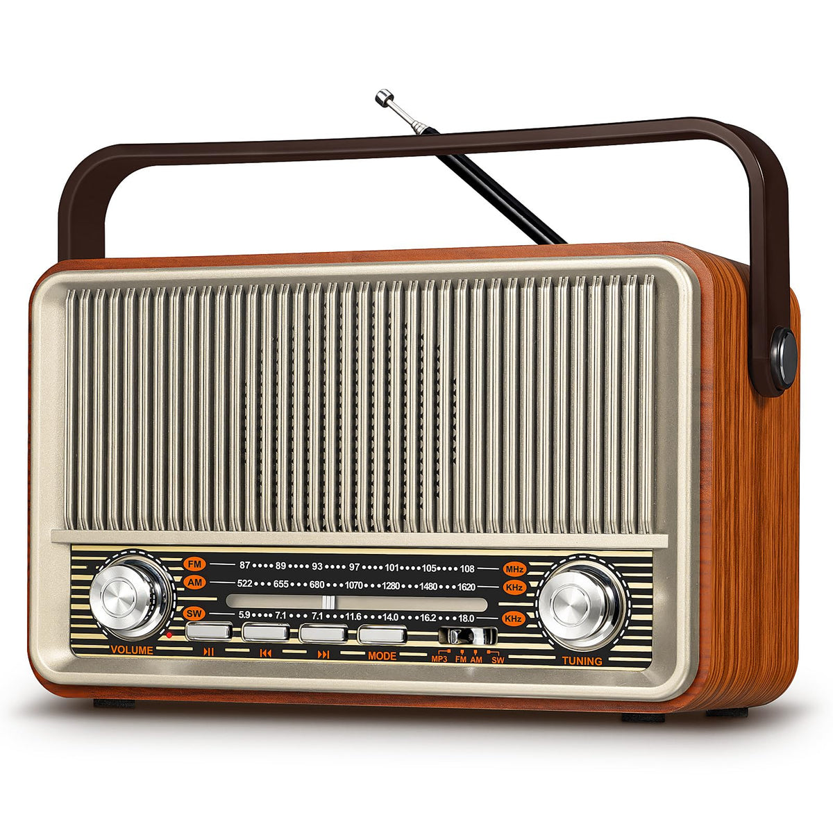 PRUNUS J-120 front view showing vintage design and easy controls, enhances room style